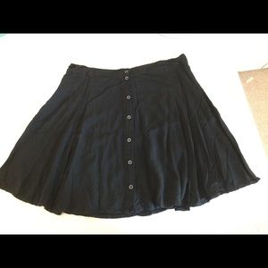 Brandy Melville Black Button Front Mini Skirt